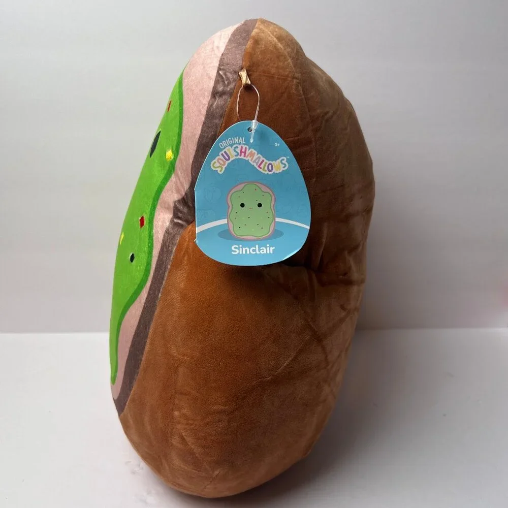 Original Squishmallows 14" Sinclair Avocado Toast Brown Green New with tag - Picture 3 of 6